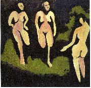 Ernst Ludwig Kirchner Nudes in a meadow oil painting